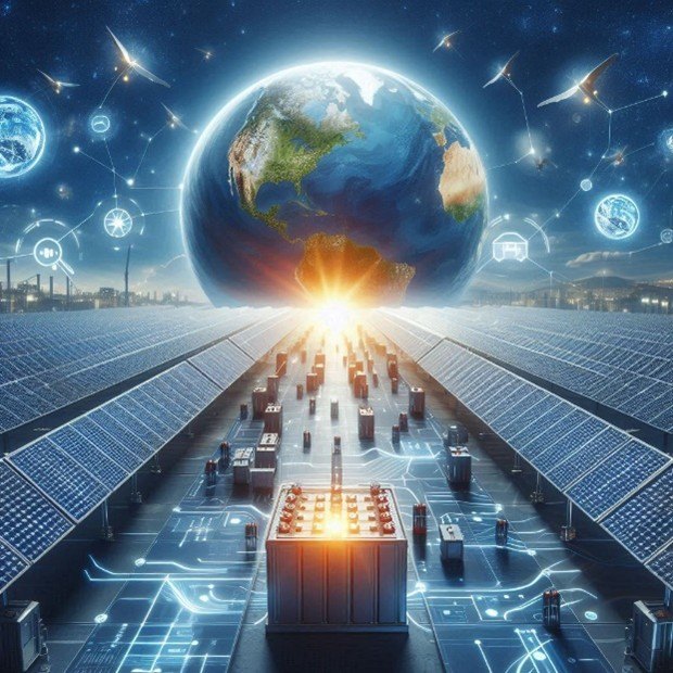 Solar photovoltaic array with battery storage